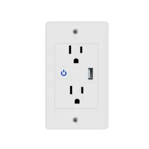 Soket Tuya POP Waktu Pengisian Usb 2 Outlet Standar AS Sentuh Pintar Soket Sakelar Listrik Hidup Pintar Soket Dinding App Wifi