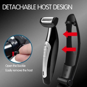 Nueva afeitadora trasera con mango, Afeitadora eléctrica plegable, afeitadora de cuerpo trasero para <span class=keywords><strong>hombres</strong></span>, removedor de vello trasero con carga USB - Product Image 3