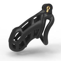 Cage de chasteté BDSM pour hommes, micro-cage noire pour pénis Cobra, étanche IPX7 avec attaches