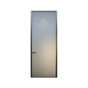 強化すりガラス付きバスルーム用の簡潔なスタイルのフレームレスアルミニウムシングルドア
