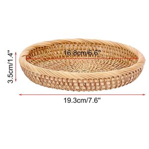 Phong Cách Hiện Đại Mây Tự Nhiên Dệt Giỏ Trái Cây Vòng Trang Trí Phục Vụ Khay Nhỏ Dệt Giỏ <span class=keywords><strong>Wicker</strong></span> - Product Image 6