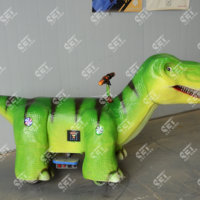 Trottinette mécanique dinosaure de dessin animé, voiture à monnayeur pour enfants, manège animal pour parc extérieur
