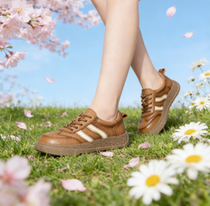 Chaussures de marche décontractées simples en cuir de vachette de première couche - Product Image 4