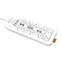 Multiprise parasurtenseur 15A 125V avec 6/8 prises RJ45 Ethernet LAN, protection TV et ports USB, prise plate USA