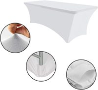 Nappe de table de conférence promotionnelle sur mesure, 6 pieds, tissée, 100% polyester, 180 g/m², nappes de table de qualité supérieure