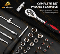 Jeu de clés à douilles à cliquet CR-V de 46 pièces, 1/4 pouce, métrique, kit d'outils mécaniques pour la réparation automobile, moto et vélo