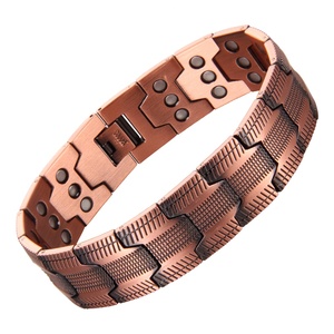 High Quality Vintage Trendy Minimalist Fashion Pure <b>Copper</b> Men's <b>Bracelet</b> Classic Geometric Design Anniversary Gift Third Party - Product Image 1