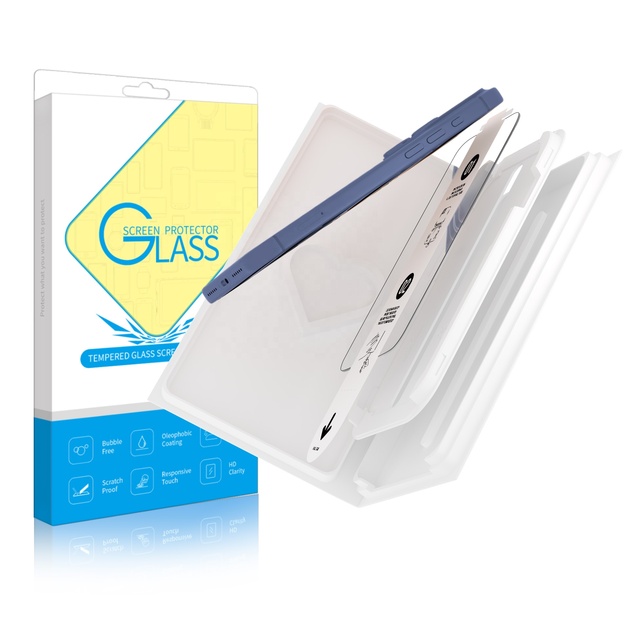 Wholesale Screen Protectors Og HD Transparent Tempered Glass Mobile Phone Easy Installation Tool for iPhone Samsung xiaomi