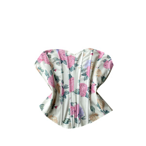 Chaleco sin Tirantes con Cuello Plano Estilo Francés para <span class=keywords><strong>Mujer</strong></span>, Nuevo Diseño de Verano con Top Corto Estampado - Product Image 5