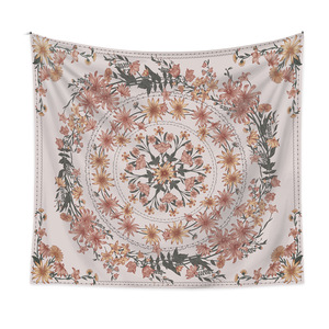 Tapiz de pared floral impreso personalizado moderno con marco poliéster lavable a máquina - Product Image 5
