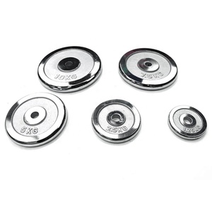 Fitness Dumbbell Barbell Disc Placas de peso estándar de hierro fundido con acabado cromado de 1 pulgada - Product Image 4