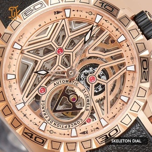 Top Brand Luxury Sport Rose Gold Mechanical <b>Watches</b> Leather Strap <b>Skeleton</b> <b>Automatic</b> Waterproof <b>Watches</b> for Men - Product Image 2