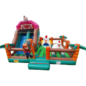 <span class=keywords><strong>Parc</strong></span> de jeux gonflable sur le thème de la ferme Fun World pour enfants, en bâche PVC, château gonflable Funcity - Product Image 1