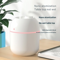 Humidificateur ultrasonique à diffusion d'arômes USB, capacité 220 ml, en ABS+PP, avec lumière d'ambiance, mini pulvérisateur portable de bureau