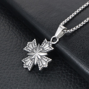 Collar con colgante de estrella de seis puntas con forma de copo de nieve, cadena de suéter de acero de titanio para hombres y mujeres, accesorio de regalo SP809 - Product Image 3