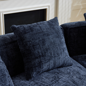 Sofá Seccional Moderno Ecológico de Tres Plazas en Forma de Arco, Tapicería Jacquard Resistente a las Manchas, Chaise Longue Irregular - Product Image 5