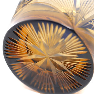 Vasos de vidrio Edo Kiriko hechos a mano de 250ml, vasos de whisky antiguos de ámbar en azul, verde, rojo y negro - Product Image 6