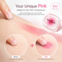 Verdant Mirelle Eternal Real Flower Jelly Blush Bálsamo Transparente que Cambia de Color con la Temperatura, Acabado Natural Claro para Labios y Mejillas 2 en 1