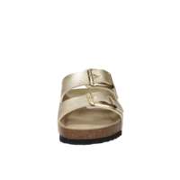 Valleverde Sandales à bout ouvert en cuir véritable pour femme, talon platine de 3 cm, taille 39, chaussures confortables