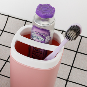 Juego de Accesorios de Baño de Plástico Rosa de 4 Piezas, Económico, Ecológico y Duradero, con Cubo de Basura, Portacepillos de Dientes, Vaso y Jabonera, MOQ Bajo - Product Image 5
