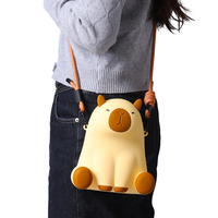 Sac Capybara Assis Décontracté Grande Capacité en Silicone, Sac à Bandoulière pour Téléphone, Tendance, Fermeture Éclair, Résistant à l'Eau, Esthétique Kawaii Zen