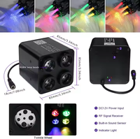 Kit de plafonnier Twinkle Starlight à 4 ports avec télécommande APP, LED en alliage d'aluminium, fibre optique, pour voiture et maison, IP44, CRI90, dimmable