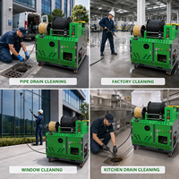 Machine de nettoyage de canalisations à double cylindre, à jet d'eau, pour le dragage de conduites de gaz et le nettoyage des égouts