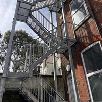 Escaliers de secours en métal industriel, marches galvanisées, marches composites pour l'extérieur, norme de sécurité élevée