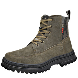 Botas de Nieve para Hombre, Cálidas, Antideslizantes, de Piel Vacuna, para Exteriores, con Forro Grueso de Algodón, Tacón Bajo, con Parches de Cuero - Product Image 2