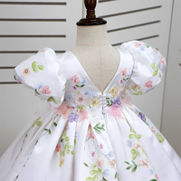Robe de demoiselle d'honneur blanche à fleurs, à manches courtes, avec des paillettes florales appliquées, faite à la main, de haute qualité, marque personnalisée, dos en V