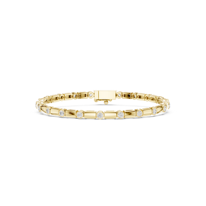 Bracelet en or avec diamants de laboratoire, bijoux fins de créateur contemporains, accessoire de mode, cadeau de luxe - Product Image 1