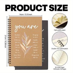 Stile Boho A5 rilegato a spirale diario taccuino copertina in PVC con citazioni ispiratrici preghiera cristiana bibbia versi <span class=keywords><strong>carta</strong></span> a colori misti - Product Image 3
