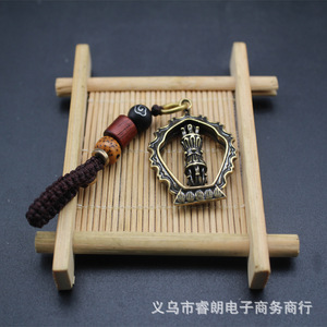Colgante Vajra del budismo tibetano, aleación de cobre, 38 mm x 28 mm, amuleto de moda unisex - Product Image 5