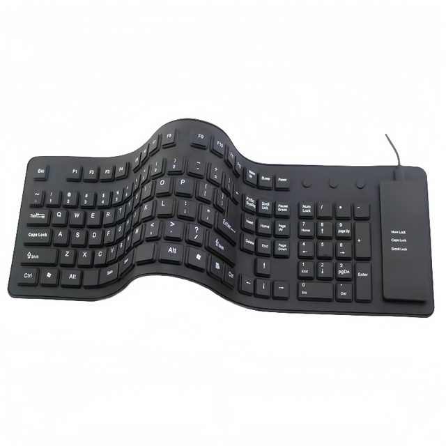 New MQ Silicone Flexible Keyboard Waterproof Dustproof Foldable Portable Wired USB 109 Keys Outdoor Travel