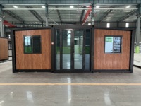 Conteneur habitable 20ft 40FT à structure en acier, cadre blanc, double aile grise, toit en pente, respirant, pour usage comme hall, école, hôtel, cuisine