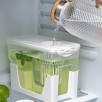 Récipient pour eau froide de la maison d'été, jus de fruits et citron, boisson, thé glacé, bouilloire de 3,5 L, support de stockage avec robinet