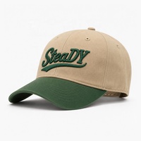 Service OEM ODM, broderie 3D personnalisée, casquettes de baseball ajustables à 6 panneaux en sergé de coton structuré, couleur contrastée, fermeture à pression