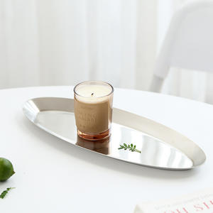 Plateau ovale en acier inoxydable, argenté et doré, pour hôtel, restaurant, maison, multi-usages, pour aliments, collations, serviettes, tasses, assiettes métalliques - Product Image 2