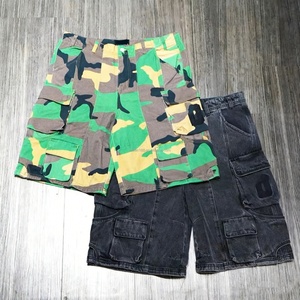 Shorts en jean décontractés pour hommes, imprimés sur toute la surface, personnalisés, avec poches, shorts lavés, shorts de créateur pour hommes - Product Image 1