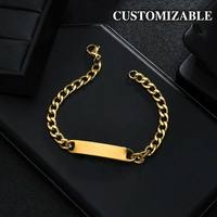 Juego de Pulseras Personalizables para Parejas, Pulsera de Cadena de Acero Inoxidable con Grabado Personalizado para Regalos de Aniversario o San Valentín