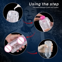 Transparenter Elektrischer Masturbator für Männer mit Fernbedienung Vibrierendes Ei Silikon Tragbare Taschenvagina Erwachsenen-Sexspielzeug