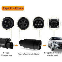 Adaptateur EV pour recharge rapide, convertisseur de véhicule électrique de type 1 à type 2, chargeur de voiture, adaptateur EV 7,4 kW