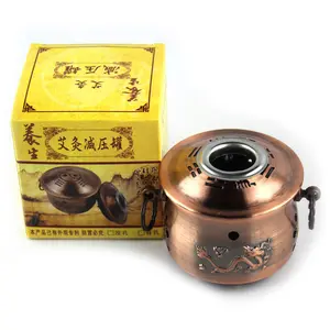뜸 상자 전통 중국 의학 요법은 금속 몸을 두껍게 Moxa 악기 냄비 중국 moxa
