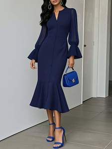 Vestido elástico de malla con diamantes de imitación negros para mujer, elegante, para noche, venta al por mayor - Product Image 3