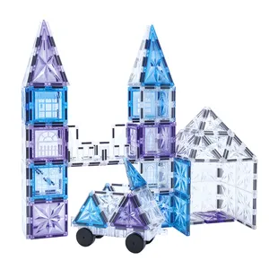 Light color Magnet Building Tiles Low MOQ Magnetic Building Block Sets DIY Construction Magnetic Toys For Kids