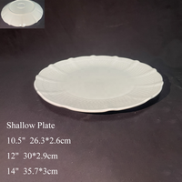 Nouvel ensemble d'assiettes de dîner ovales en céramique blanche gaufrée de style européen, assiette à poisson en porcelaine, plat à fruits de mer pour restaurant et banquet
