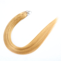 Extensions de cheveux vietnamiennes en plumes, 100% cheveux humains Remy, micro-anneaux, blonds, lisses, sans colle, sans chaleur