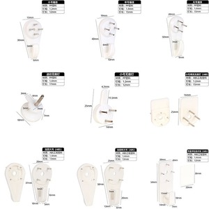 Mini <b>Wall</b> Hooks For Picture Frames Invisible <b>Nails</b> No Drilling Required Lightweight PP Plastic Hangers Rectangle Shape - Product Image 1