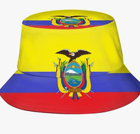 Gorras deportivas de poliéster con impresión completa de logotipo personalizado, sombrero de cubo de Ecuador para viajes, playa, pesca, Camping
