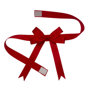 Bán Buôn Tùy Chỉnh Màu Đỏ Đôi Bên Satin Ribbon Cung Với Tự Dính Băng Trang Trí Pre Tie Cung Cho Món Quà Gói Hộp - Product Image 1